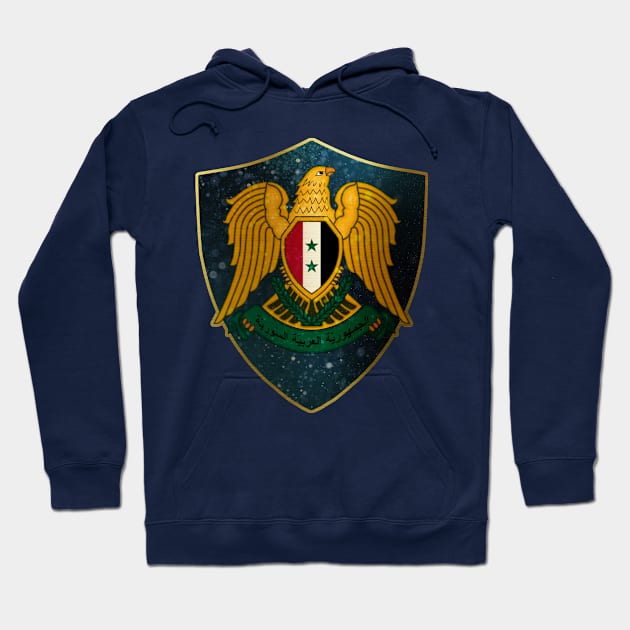 Syria Coat of Arms and Starry Nights Shield Hoodie by Family Heritage Gifts